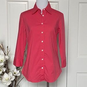 J Crew 3/4 Sleeve Stretch Cotton Shirt